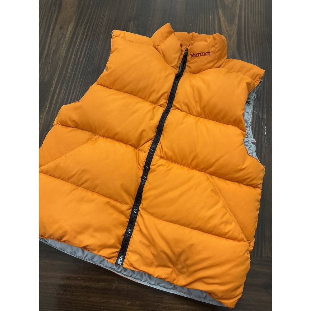 Marmot Parbat Down Vest Orange Women Small Rare Vintage Gorpcore Hike Hunt